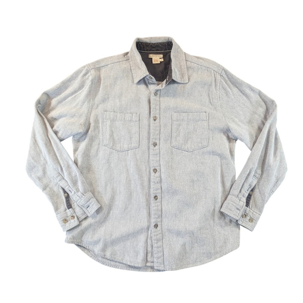 Carbon 2 Cobalt Mens Button Down Shirt Light Blue Cotton Medium‎ Textured Casual